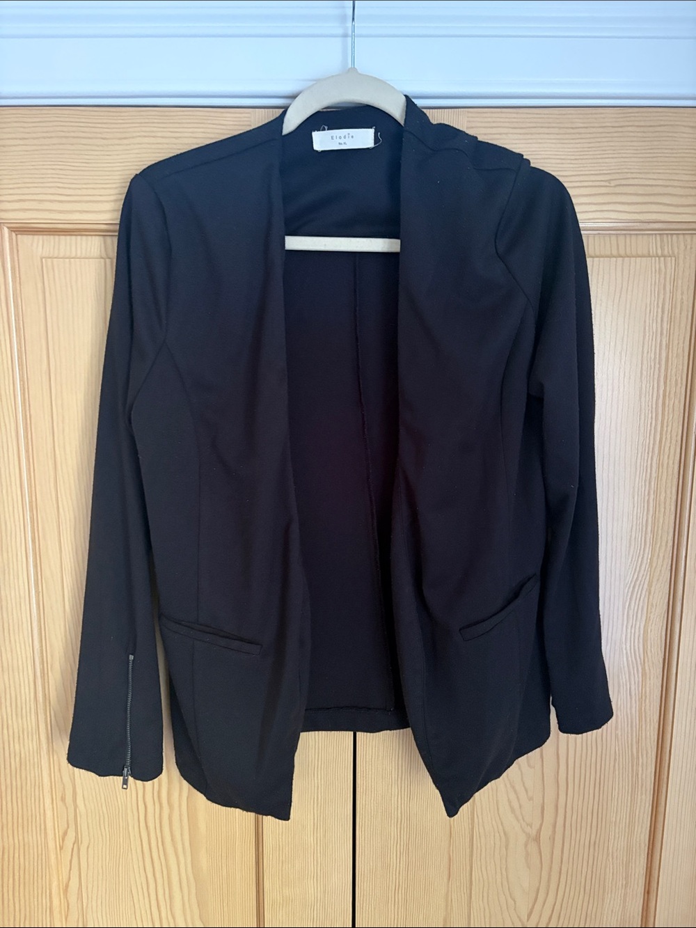 Elodie Black Open-Front Blazer Jacket